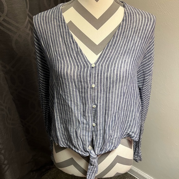 Rails (Anthropology) Long Sleeve Terrenas Stripe Shirt - Picture 1 of 6